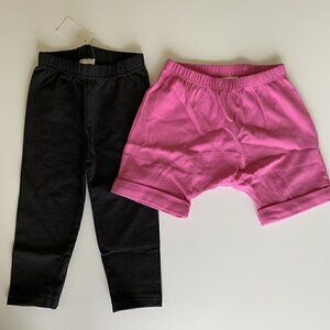 NWOT Hanna Andersson Girl Baby Shorts 2T And Classic Leggings 18-24 Months